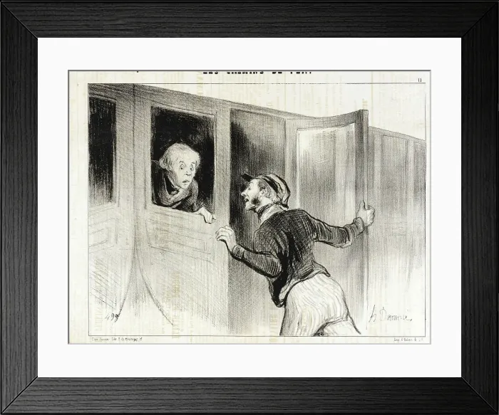 Framed Print : Le Danger de s'Assoupir en Voyage, 1843. Creator: Honore Daumier Framed Print : Le Danger de s'Assoupir en Voyage, 1843. Creator: Honore Daumier