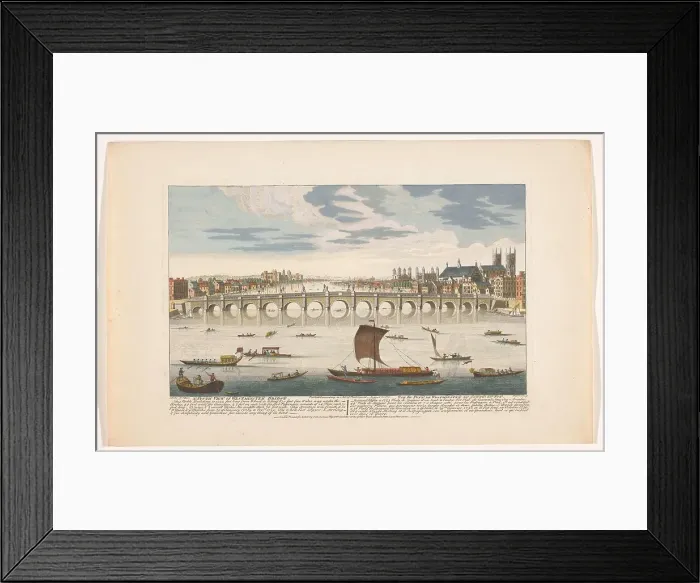 Framed Print : View of Westminster Bridge over the River Thames in London, viewed from the north, 1751. Creator: Fabr. Parr Framed Print : View of Westminster Bridge over the River Thames in London, viewed from the north, 1751. Creator: Fabr. Parr