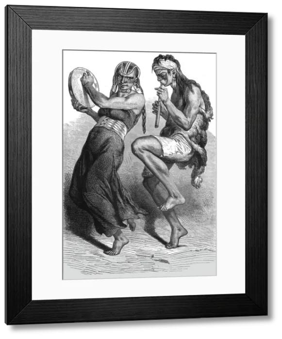 Framed Print : Patagonian Dancers; Patagonia and the Patagonians, 1875. Creator: Unknown Framed Print : Patagonian Dancers; Patagonia and the Patagonians, 1875. Creator: Unknown