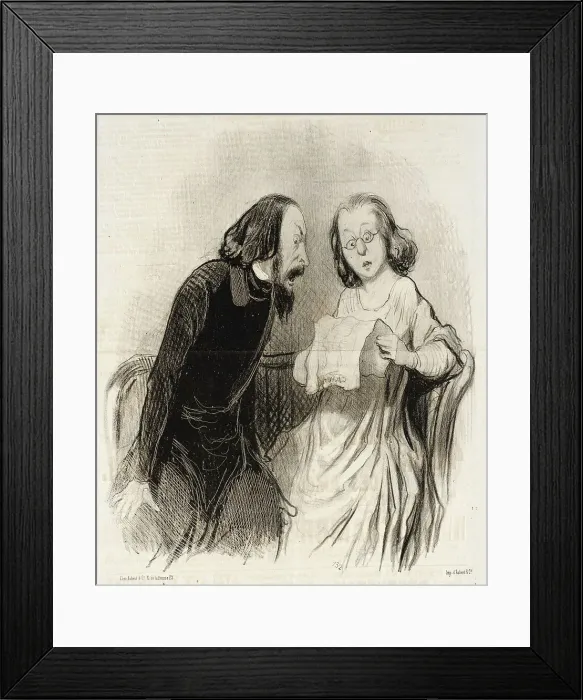 Framed Print : Un Article louangeur, 1845. Creator: Honore Daumier Framed Print : Un Article louangeur, 1845. Creator: Honore Daumier