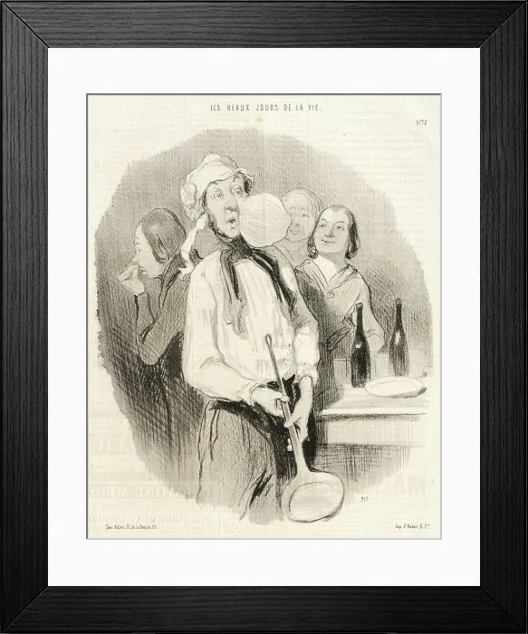 Framed Print : Les Crêpes, 1845. Creator: Honore Daumier Framed Print : Les Crêpes, 1845. Creator: Honore Daumier
