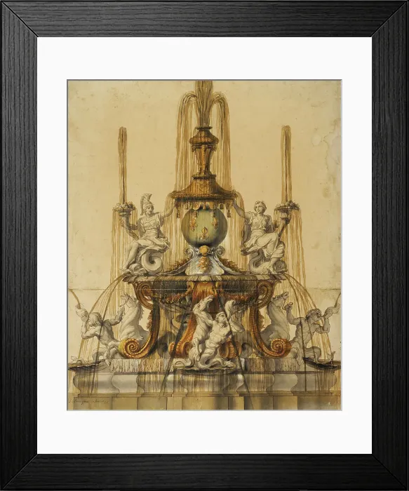 Framed Print : Design for a fountain at Versailles, 1673. Creator: Unknown