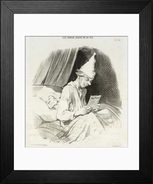Framed Print : C'est bien aujourd'hui, 28 juillet, Ste. Anne... 1846. Creator: Honore Daumier Framed Print : C'est bien aujourd'hui, 28 juillet, Ste. Anne... 1846. Creator: Honore Daumier