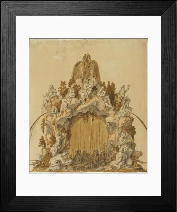 Framed Print : Design for the Fontaine des Arts et des Muses, Versailles. Creator: Anon Framed Print : Design for the Fontaine des Arts et des Muses, Versailles. Creator: Anon