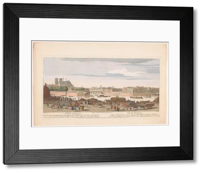 Framed Print : View of the city of Paris seen from the Quai de Miramion, 1749. Creator: Nathaniel Parr Framed Print : View of the city of Paris seen from the Quai de Miramion, 1749. Creator: Nathaniel Parr