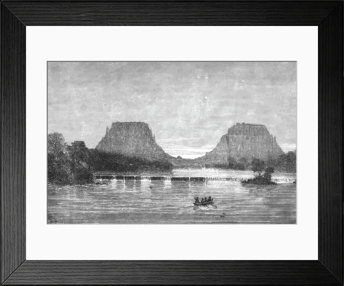 Framed Print : View of the Upper Senegal; Journey from the Senegal to the Niger, 1875. Creator: Unknown Framed Print : View of the Upper Senegal; Journey from the Senegal to the Niger, 1875. Creator: Unknown