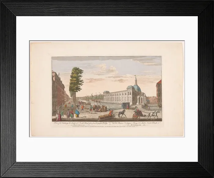 Framed Print : View of the Stock Exchange, Rotterdam; taken from the Gaapers Bridge, 1752. Creator: Anon Framed Print : View of the Stock Exchange, Rotterdam; taken from the Gaapers Bridge, 1752. Creator: Anon