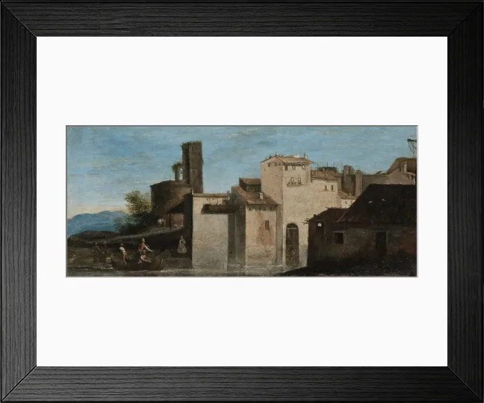 Framed Print : Landscape with figures (production of miracles?). Creator: Unknown Framed Print : Landscape with figures (production of miracles?). Creator: Unknown