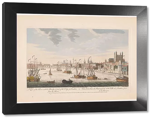 View of the city of London seen from the River Thames, 1753. Creator: Johann Michael Muller