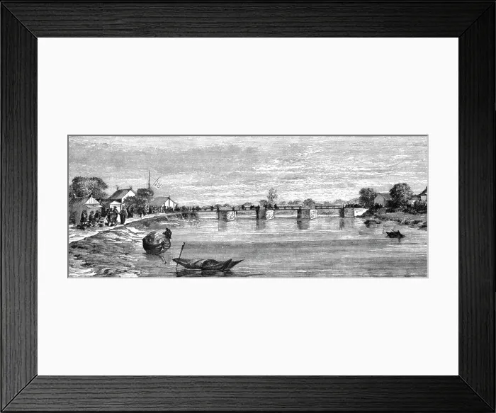 Framed Print : Bridge at Soo-chow; A Cruise to Soo-chow, 1875. Creator: Lindley, Augustus Frederick Framed Print : Bridge at Soo-chow; A Cruise to Soo-chow, 1875. Creator: Lindley, Augustus Frederick