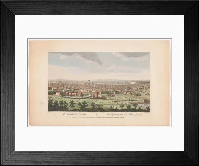 Framed Print : View of the city of London seen from the north side, 1753. Creator: Stevens Framed Print : View of the city of London seen from the north side, 1753. Creator: Stevens