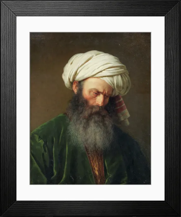 Framed Print : Study of a Man in Turkish Dress, 1854. Creator: Amalia Lindegren Framed Print : Study of a Man in Turkish Dress, 1854. Creator: Amalia Lindegren