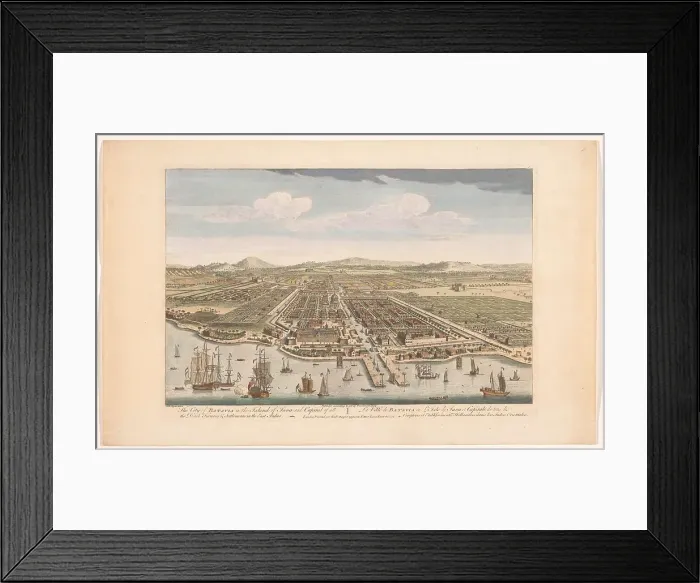 Framed Print : View of the city of Batavia, 1754. Creator: Anon Framed Print : View of the city of Batavia, 1754. Creator: Anon