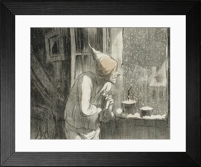 Framed Print : De la neige, de la vraie neige... 1853. Creator: Honore Daumier Framed Print : De la neige, de la vraie neige... 1853. Creator: Honore Daumier