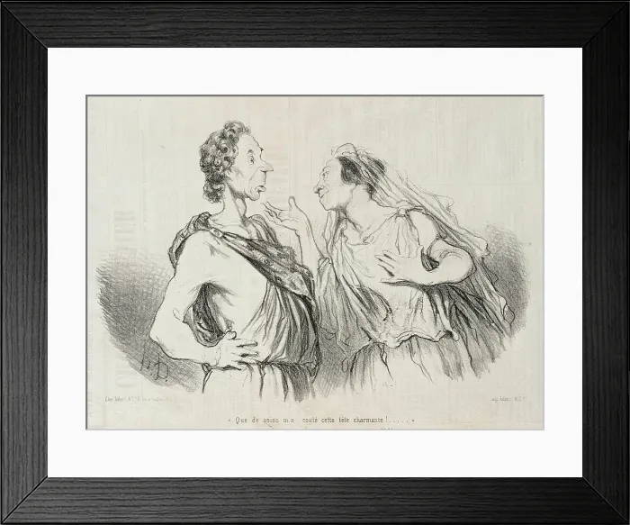Framed Print : Que de soins m'a couté cette tête charmante!...(Phédre), 1848. Creator: Honore Daumier Framed Print : Que de soins m'a couté cette tête charmante!...(Phédre), 1848. Creator: Honore Daumier