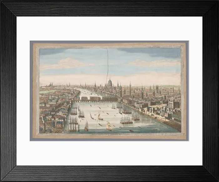 Framed Print : A general view of the city of London, next the river Thames, 1751. Creator: Thomas Bowles Framed Print : A general view of the city of London, next the river Thames, 1751. Creator: Thomas Bowles