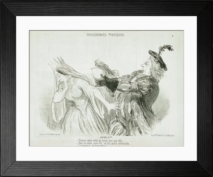 Framed Print : Hamlet, 1851. Creator: Honore Daumier Framed Print : Hamlet, 1851. Creator: Honore Daumier