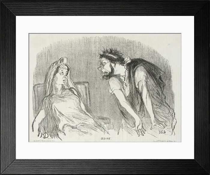 Framed Print : Oedipe, 1851. Creator: Honore Daumier Framed Print : Oedipe, 1851. Creator: Honore Daumier