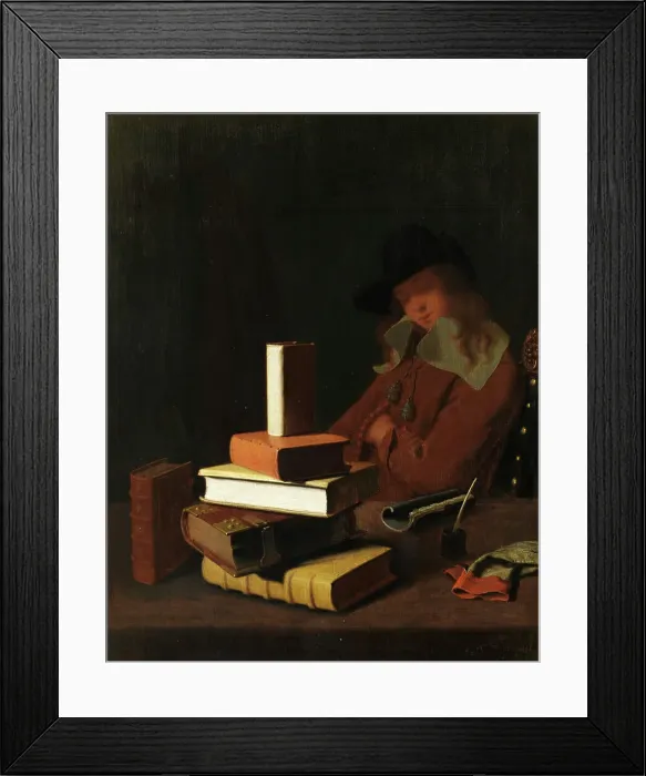 Framed Print : The Sleeping Student, 1663. Creator: Constantyn Verhout Framed Print : The Sleeping Student, 1663. Creator: Constantyn Verhout
