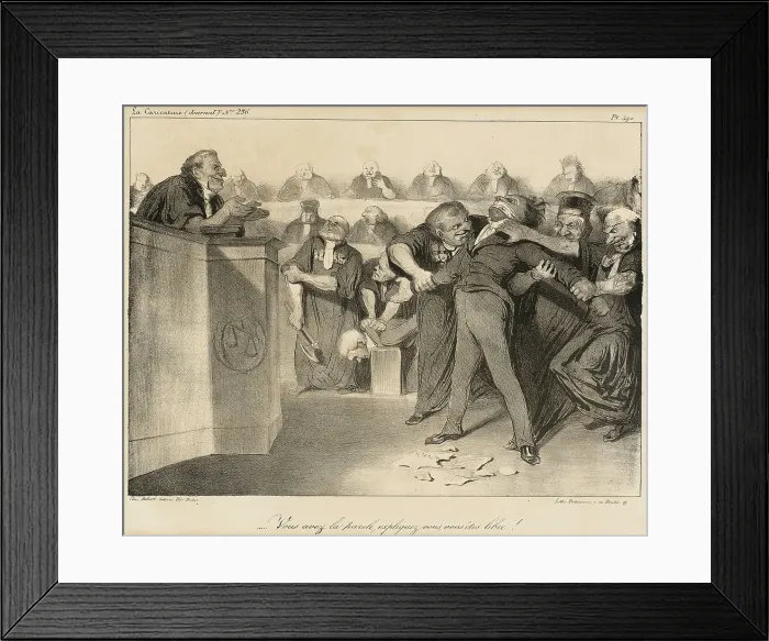 Framed Print : Vous avez la parole, expliquez-vous, vous êtes libre!, 1835. Creator: Honore Daumier Framed Print : Vous avez la parole, expliquez-vous, vous êtes libre!, 1835. Creator: Honore Daumier