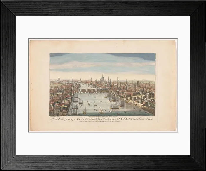 Framed Print : A general view of the city of London, next the river Thames, 1751. Creator: Thomas Bowles Framed Print : A general view of the city of London, next the river Thames, 1751. Creator: Thomas Bowles