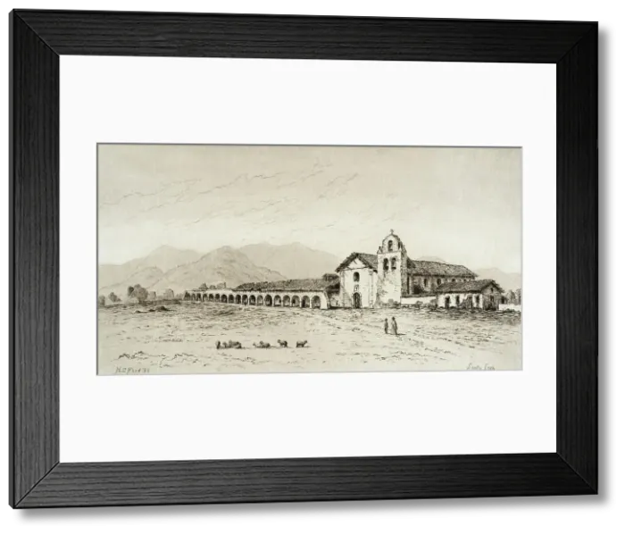 Framed Print : Santa Ynez, Published in 1883. Creator: Henry Chapman Ford Framed Print : Santa Ynez, Published in 1883. Creator: Henry Chapman Ford