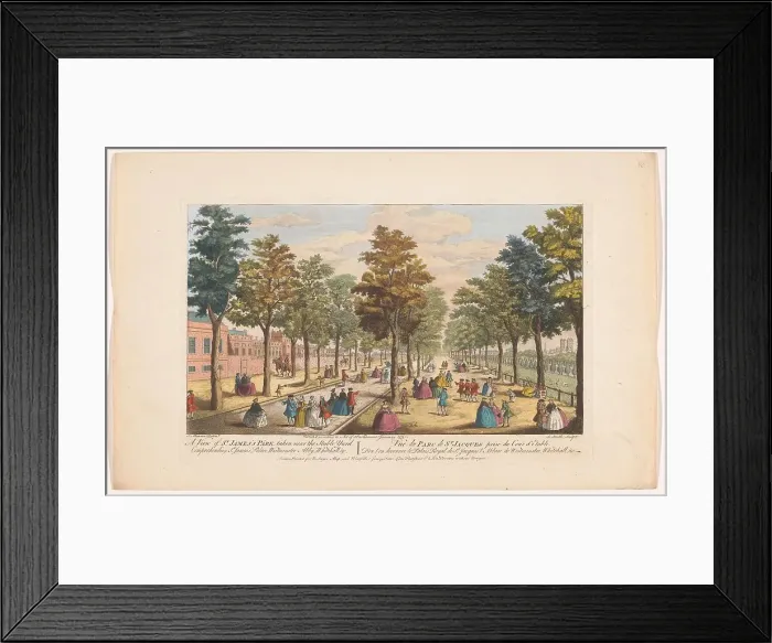 Framed Print : A view of St. James's Park, taken near the stable yard, London, 1751. Creator: James Smith Framed Print : A view of St. James's Park, taken near the stable yard, London, 1751. Creator: James Smith