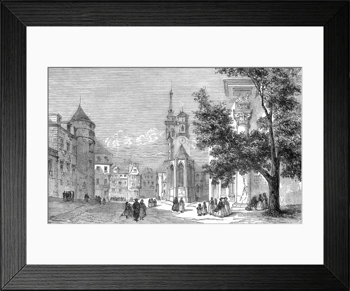 Framed Print : Place of the old Chateau in Stuttgard; From Alsace to the Hartz, 1975. Creator: Unknown Framed Print : Place of the old Chateau in Stuttgard; From Alsace to the Hartz, 1975. Creator: Unknown