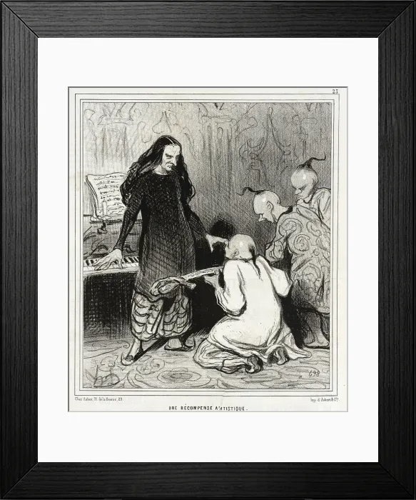 Framed Print : Une Récompense Artistique, 1844. Creator: Honore Daumier Framed Print : Une Récompense Artistique, 1844. Creator: Honore Daumier