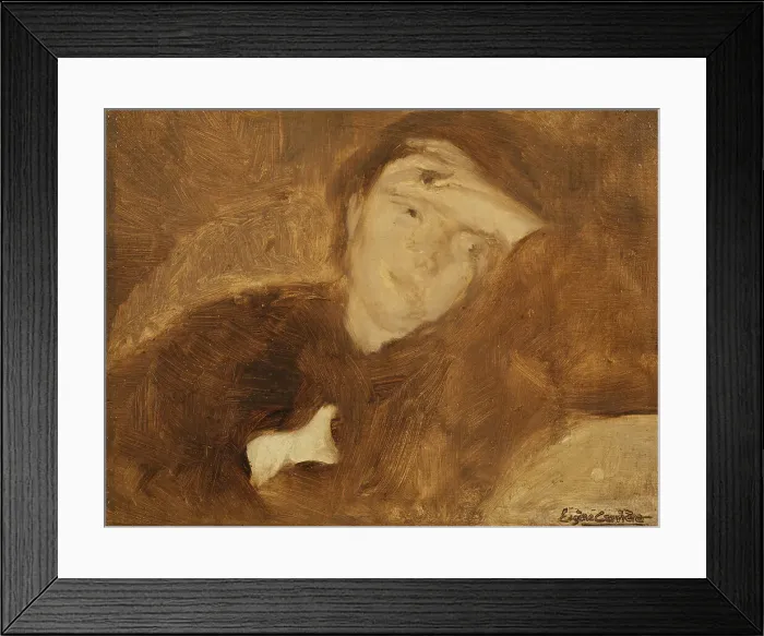Framed Print : Portrait of a Lady. Study, late 19th-early 20th century. Creator: Eugene Carriere Framed Print : Portrait of a Lady. Study, late 19th-early 20th century. Creator: Eugene Carriere