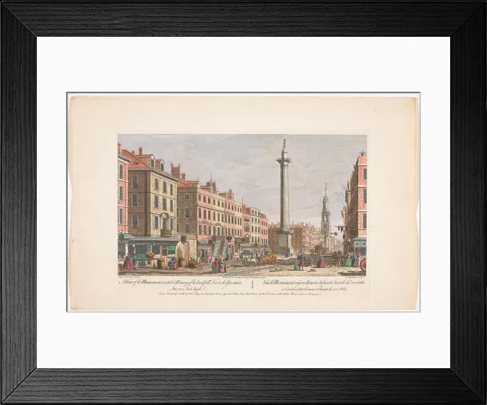 Framed Print : A view of the Monument erected in memory of the dreadfull fire in the year 1666, 1752. Creator: George Bickham III Framed Print : A view of the Monument erected in memory of the dreadfull fire in the year 1666, 1752. Creator: George Bickham III