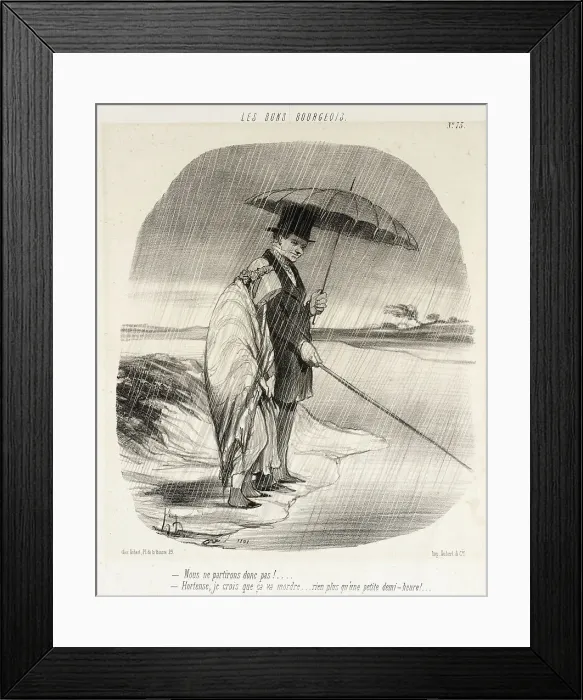 Framed Print : Nous ne partirons donc pas!... 1847. Creator: Honore Daumier Framed Print : Nous ne partirons donc pas!... 1847. Creator: Honore Daumier