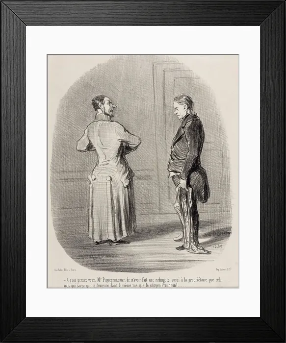 Framed Print : A quoi pensez vous, Mr. Piquepruneman... 1849. Creator: Honore Daumier Framed Print : A quoi pensez vous, Mr. Piquepruneman... 1849. Creator: Honore Daumier