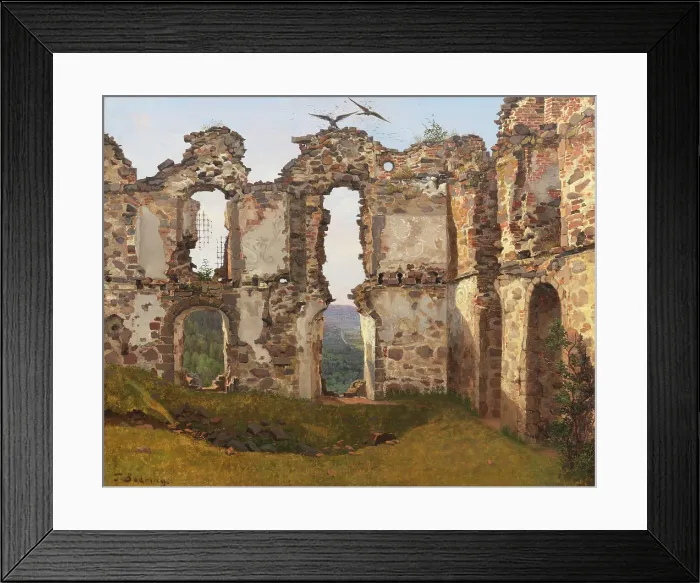 Framed Print : The Ruins of Brahehus near Jönköping, Sweden. Study, mid-19th century. Creator: Frederik Hansen Sodring Framed Print : The Ruins of Brahehus near Jönköping, Sweden. Study, mid-19th century. Creator: Frederik Hansen Sodring