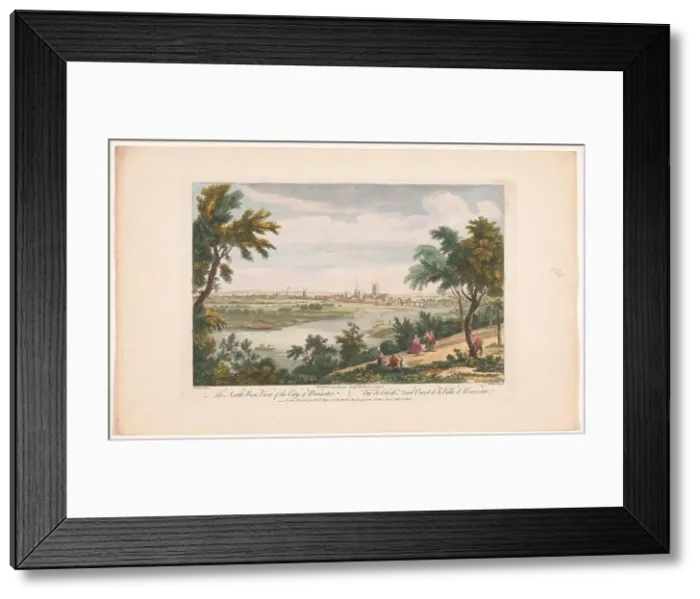 Framed Print : North west view of the city of Worcester, 1754. Creator: Walker Framed Print : North west view of the city of Worcester, 1754. Creator: Walker