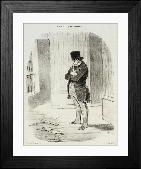 Framed Print : Déménagé !... et pour me payer trois termes... il me laisse... 1847. Creator: Honore Daumier Framed Print : Déménagé !... et pour me payer trois termes... il me laisse... 1847. Creator: Honore Daumier