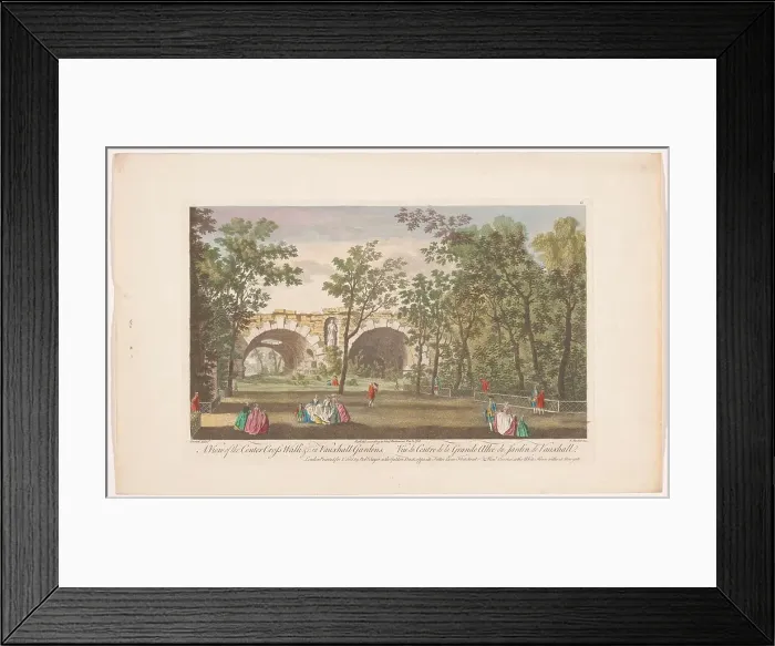 Framed Print : View of an avenue in Vauxhall Gardens in London, 1751. Creator: Edward Rooker Framed Print : View of an avenue in Vauxhall Gardens in London, 1751. Creator: Edward Rooker