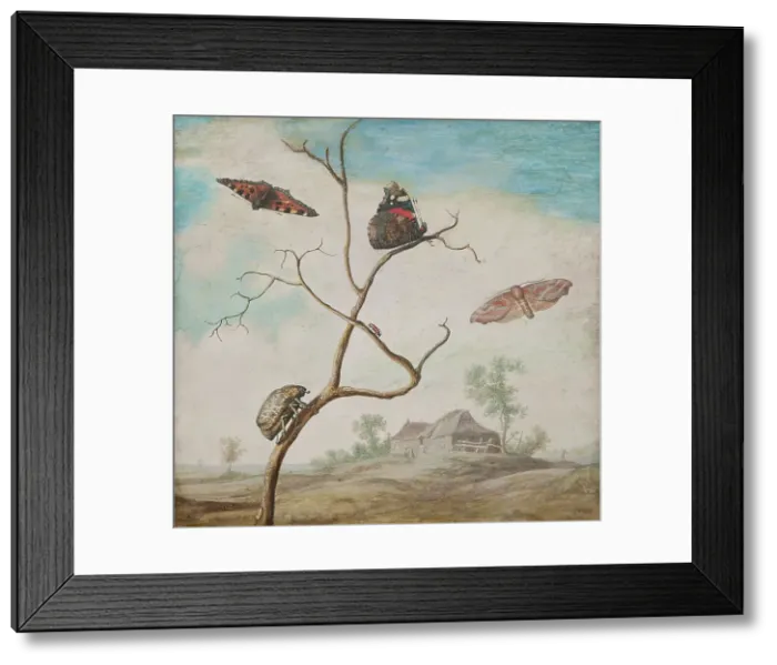 Framed Print : Still life with landscape, 17th century. Creator: Margareta de Heer Framed Print : Still life with landscape, 17th century. Creator: Margareta de Heer