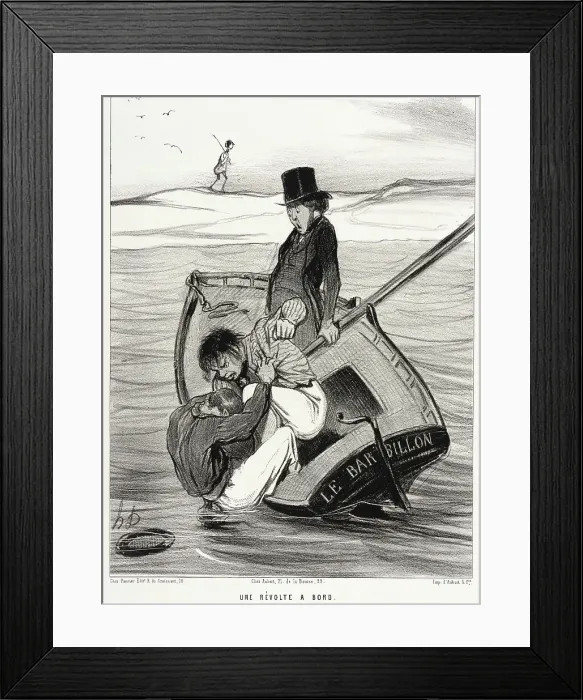 Framed Print : Une Révolte à Bord, 1843. Creator: Honore Daumier Framed Print : Une Révolte à Bord, 1843. Creator: Honore Daumier