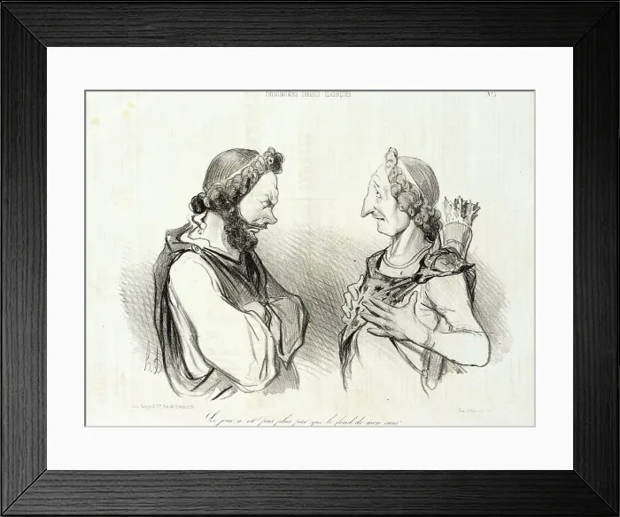 Framed Print : Le jour n'est pas plus pur que le fond de mon coeur. (Phedre), 1841. Creator: Honore Daumier Framed Print : Le jour n'est pas plus pur que le fond de mon coeur. (Phedre), 1841. Creator: Honore Daumier