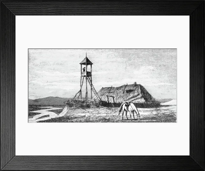 Framed Print : Cossack watch-tower; The Caucasus, 1875. Creator: Unknown Framed Print : Cossack watch-tower; The Caucasus, 1875. Creator: Unknown