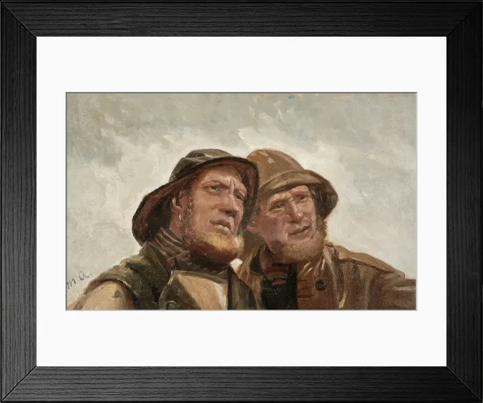 Framed Print : Two Fishermen. Study, late 19th-early 20th century. Creator: Michael Peter Ancher Framed Print : Two Fishermen. Study, late 19th-early 20th century. Creator: Michael Peter Ancher
