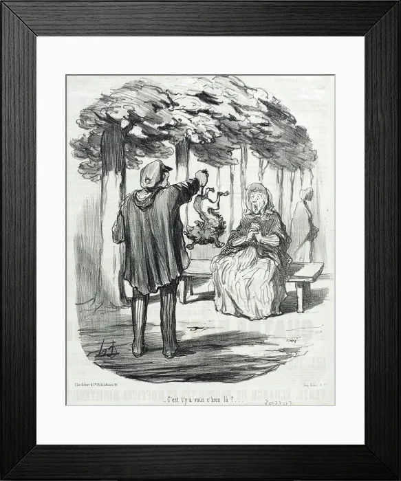 Framed Print : C'est t'y à vous c'hien là ?, 1847. Creator: Honore Daumier Framed Print : C'est t'y à vous c'hien là ?, 1847. Creator: Honore Daumier