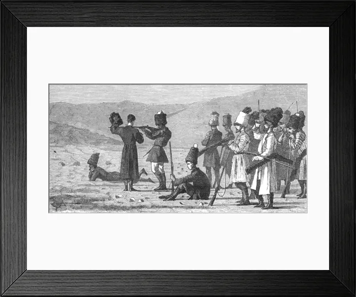 Framed Print : Cossack's at shooting practice; The Caucasus, 1875. Creator: Unknown