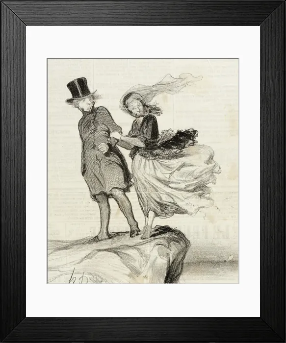 Framed Print : O mon Victor idolatré...il me vient une idée poétique!... 1844. Creator: Honore Daumier Framed Print : O mon Victor idolatré...il me vient une idée poétique!... 1844. Creator: Honore Daumier