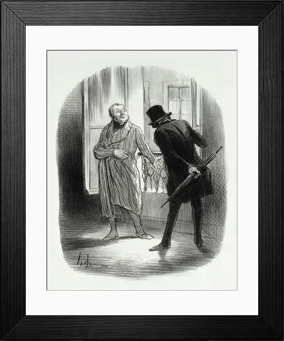 Framed Print : Ce logement est un peu cher, pour la place Royale... 1844. Creator: Honore Daumier Framed Print : Ce logement est un peu cher, pour la place Royale... 1844. Creator: Honore Daumier