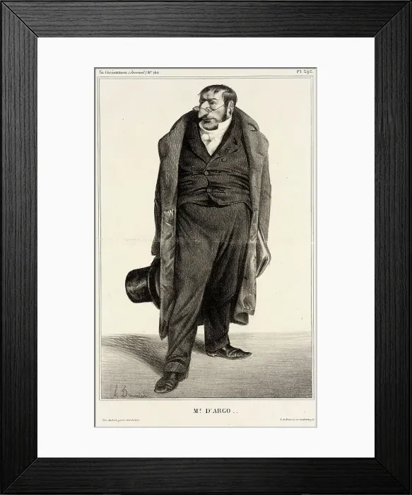 Framed Print : Mr. d'Argo, 1833. Creator: Honore Daumier