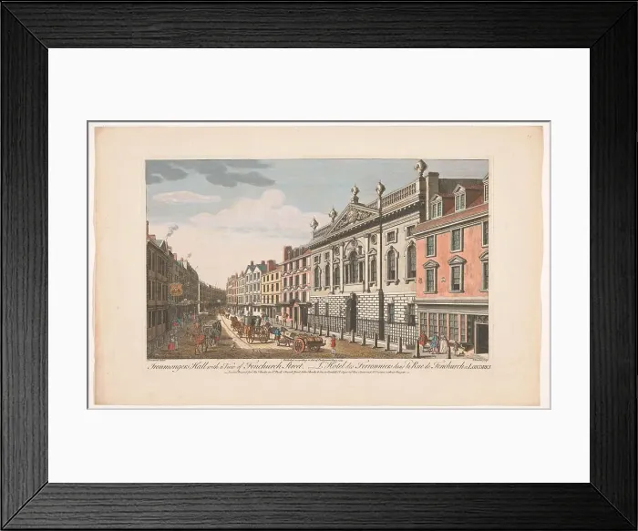 Framed Print : View of Ironmongers Hall on Fenchurch Street in London, 1753. Creator: Thomas Bowles Framed Print : View of Ironmongers Hall on Fenchurch Street in London, 1753. Creator: Thomas Bowles
