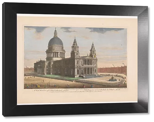 View of Saint Paul's Cathedral in London seen from the northwest side, 1753. Creator: Johann Michael Muller