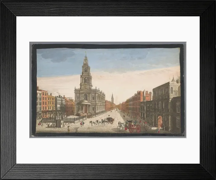 Framed Print : View of Somerset House and Saint Mary-le-Strand Church in London, 1753. Creator: Thomas Bowles Framed Print : View of Somerset House and Saint Mary-le-Strand Church in London, 1753. Creator: Thomas Bowles